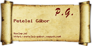Petelei Gábor névjegykártya